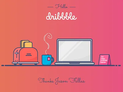 Eat Sleep Dribbble Repeat. debut dribbble illustration thank you thanks
