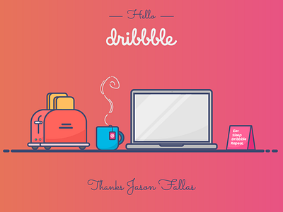 Eat Sleep Dribbble Repeat. debut dribbble illustration thank you thanks