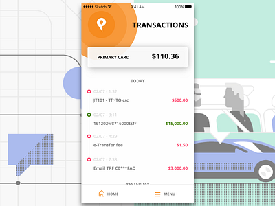 Payfare Transactions android app design ios mobile payment uber ui ux