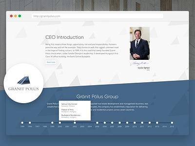 Granit Polus Website Redesign business fonts introduction landing page real estate skecth timeline ui ux web