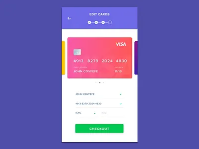 Daily UI Challenge #002 card card design credio dailyui dailyuichallenge flat flatdesign mobiledesign mobileui payment ui uidesign