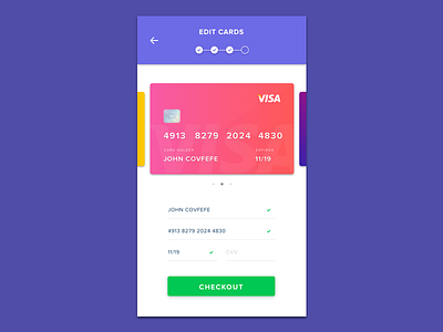 Daily UI Challenge #002 card card design credio dailyui dailyuichallenge flat flatdesign mobiledesign mobileui payment ui uidesign