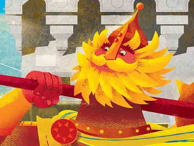 Knight of Day armor castle children book fantasy golden beard illustration kingdom knight rpg sunny wip