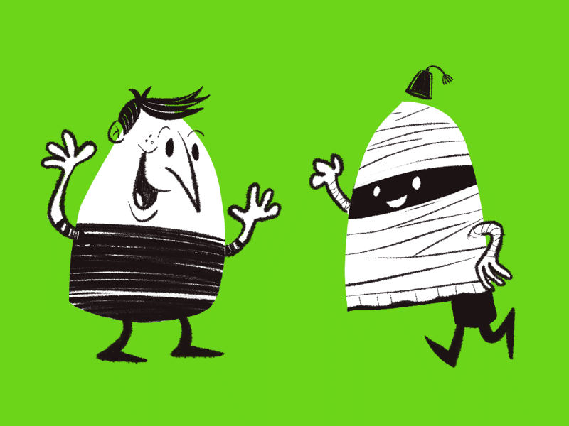 Lime Green Doodles blob characters illustration ipad junkykid pink pro