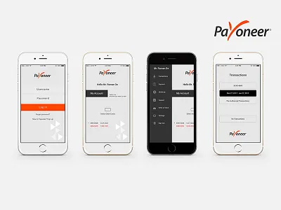 Re-skinning Payoneer App free mockup free psd ipad iphone iphone 7 modern payoneer ui ux web