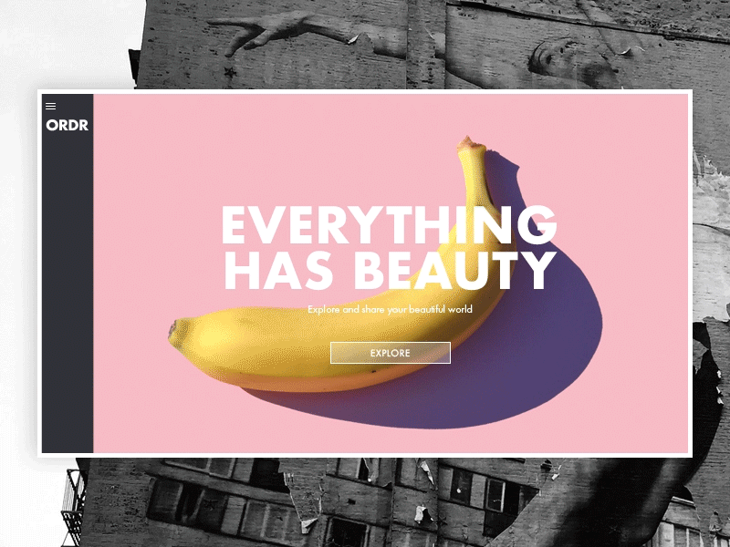 Revealing Navigation animation banana gif graffiti navigation ux website