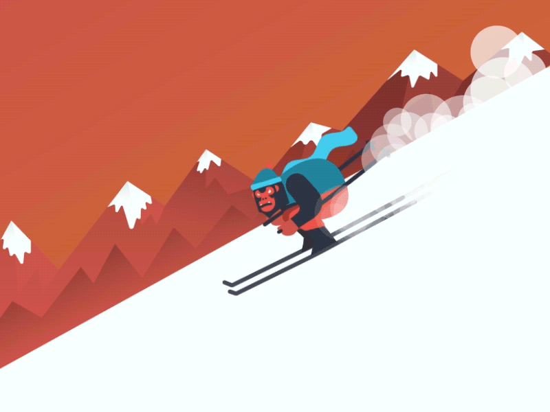 Throwback Thursday! animation downhill gif gorilla px8 salinero ski