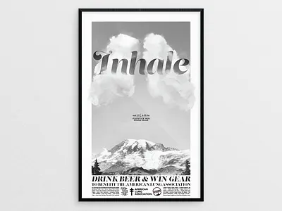 Inhale charity fundraiser lung mountain poster print raineir script