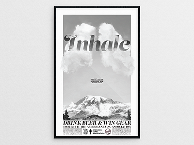 Inhale charity fundraiser lung mountain poster print raineir script