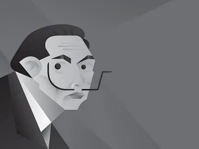 Salvador Dali character design fanart icon illustration vector