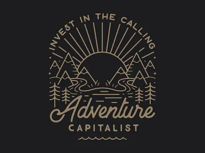 Adventure Capitalist adventure explore illustration linework mountain nature northwest outdoors sun tree
