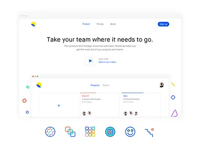 Announcing the Roadmap Public Beta beta colorful landing minimal page planning project public roadmap simple timeline