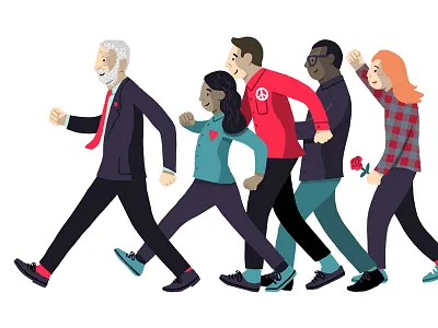 For the Many britain care election equality forthemany illustration labour love nhs peace uk
