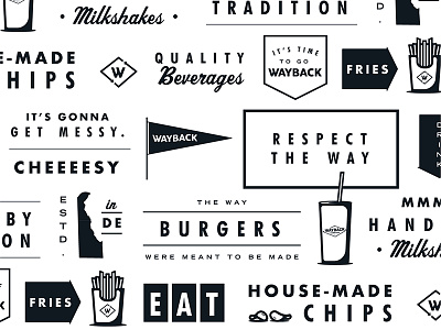 Wayback Pattern branding burgers chips food fries icons identity illustration logo pattern restaurant