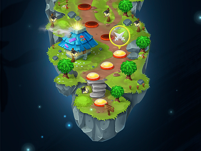 Game Map 2 2d art forest game house ios island isometric location magic mobilegame mushrooms