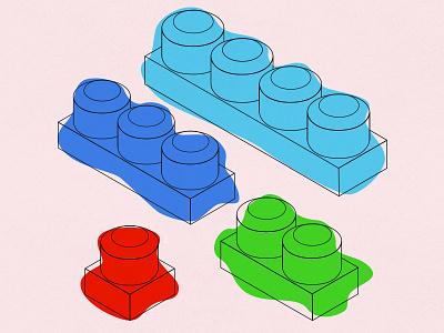 Mega Blocks illustration isometric mega block