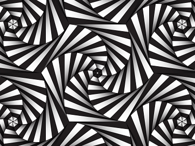 Day32- 'Rose Bush' 100days black and white illustrator opart pattern spiral vector