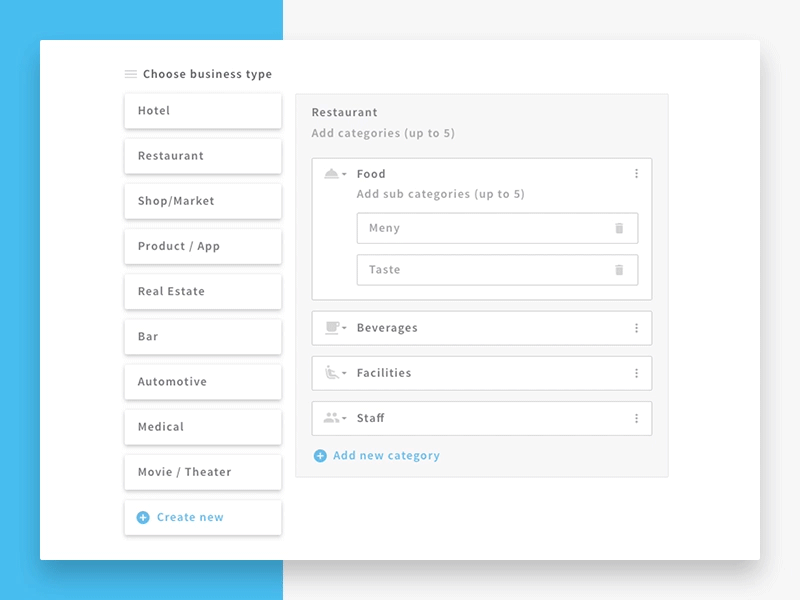 Adding New Category by Shpetim Ujkani on Dribbble