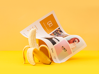 Hive agency banana branding fruit icon influencers logo paper photo yellow