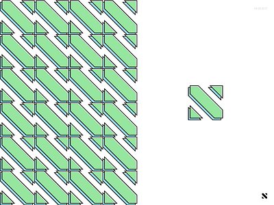 N Pattern abstract blue geometric green letter n pattern