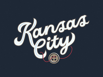 Kansas City button custom kansas city lettering midwest missouri script thread