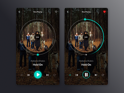 Music Player - Daily UI #009 daily ui dark music music player player teal