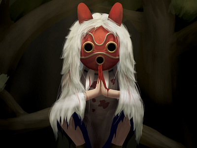 Mononoke Hime ghibli illusration mononoke mononoke hime finally photoshop