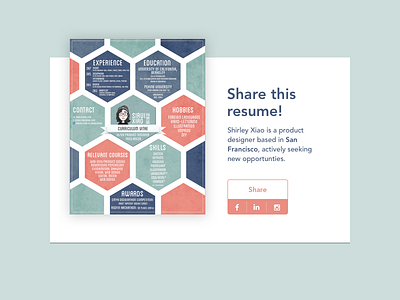 Daily UI - 010 Social Share 010 cv dailyui for hire resume social share
