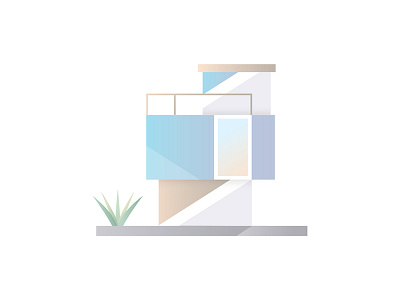 House building city flat gradient house illustration modern vector