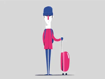Traveling artwork cartooning character design direction flat graphics illustration motion
