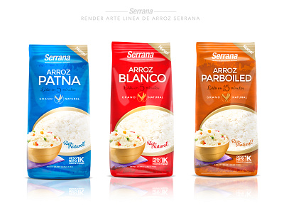 Render Linea Arroz Serrana packaging