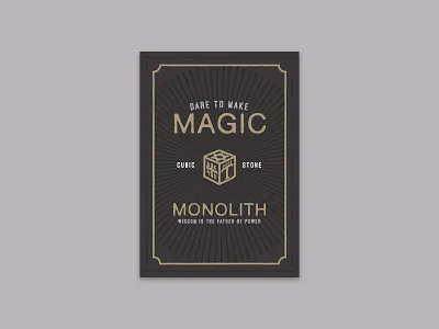 Order of the Cubic Stone book cube font magic signpainting stamp typography vector vintage