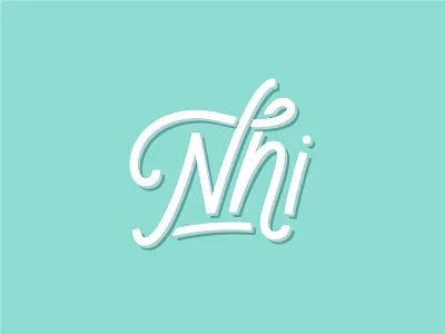 'Nhi' Lettering design lettering logo script typography vector