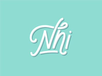 'Nhi' Lettering design lettering logo script typography vector