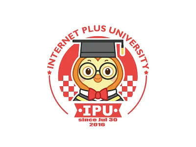 Uni class mascot，internet plus university，badge