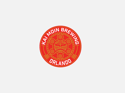 Kai Moin badge beer brewery logo native american taino vector