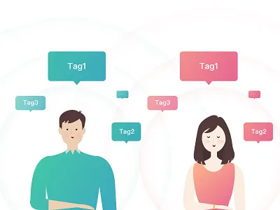 User portrait infographic label portrait tag user view