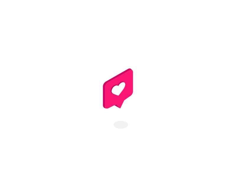 Like gif animation bubble button gif heart icon isometric like pink