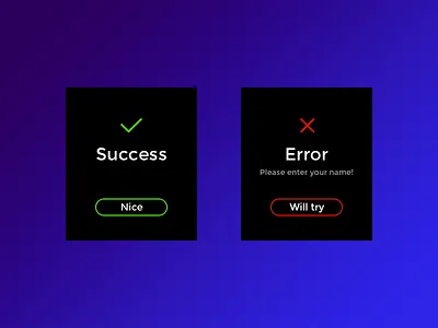 Daily UI #11 dark error message notification ui