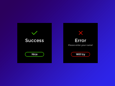 Daily UI #11 dark error message notification ui