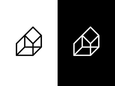 House logo // SOLD color geometric house logo mark outline sign