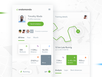 Endomondo Redesign Concept 10clouds app dashboard endomondo fitness mobile redesign running sport ui