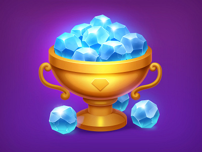 Gem Icon cup diamond game gem icon illustration ruby sapphire shop stone trophy