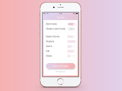 Settings - Daily UI #007 app daily ui interface settings sound ui ux