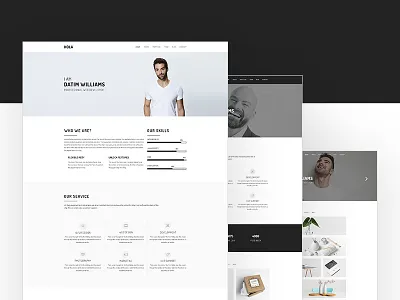 Hola-Minimal-Portfolio Home Pages agency black and white business clean company landing page minimal modern personal portfolio psd template simple