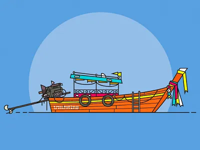 Long tail - Serie Thailand app flat icon illustration thailand typography ui vector