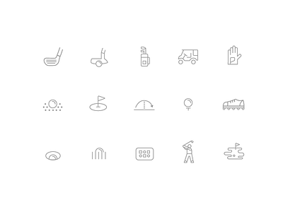 Golf icons set graphic design icons interface ui ui design user interface design ux ux design