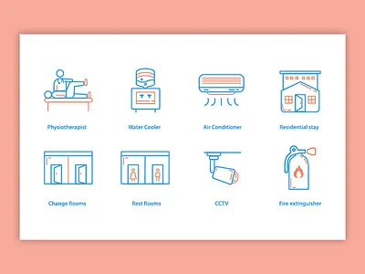 Sports Icons - 2 design facilities games graphic iconography illustration interaction line icons service sports club uxui vector