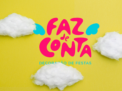 Faz de Conta brand branding clouds fun graphic design kids logo