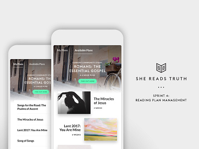 She Reads Truth v2 - Sprint 4: Reading plan management app bible mobile tools ui